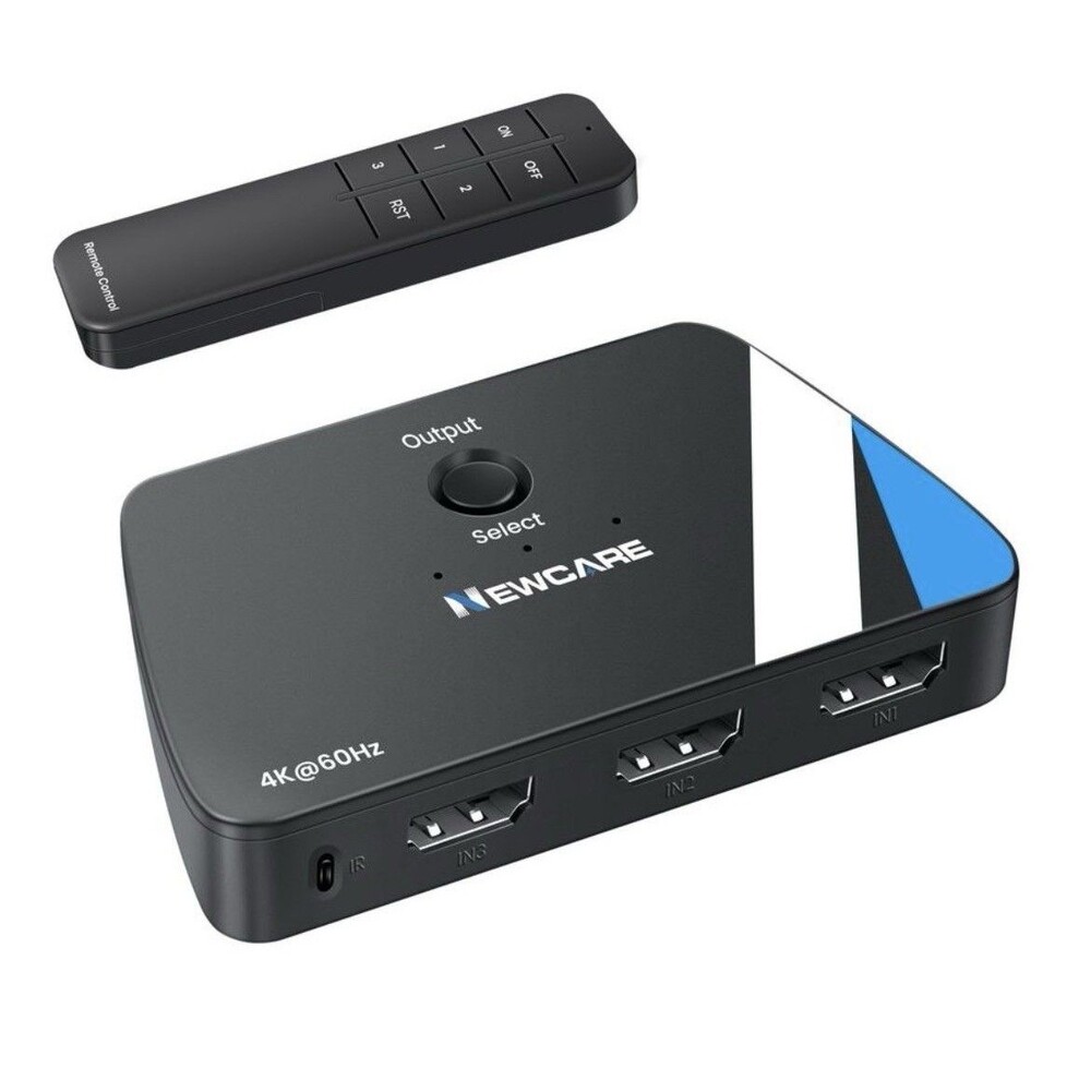 NEWCARE HDMI Switch 3 in 1 Out, 4K@60Hz with Remote
